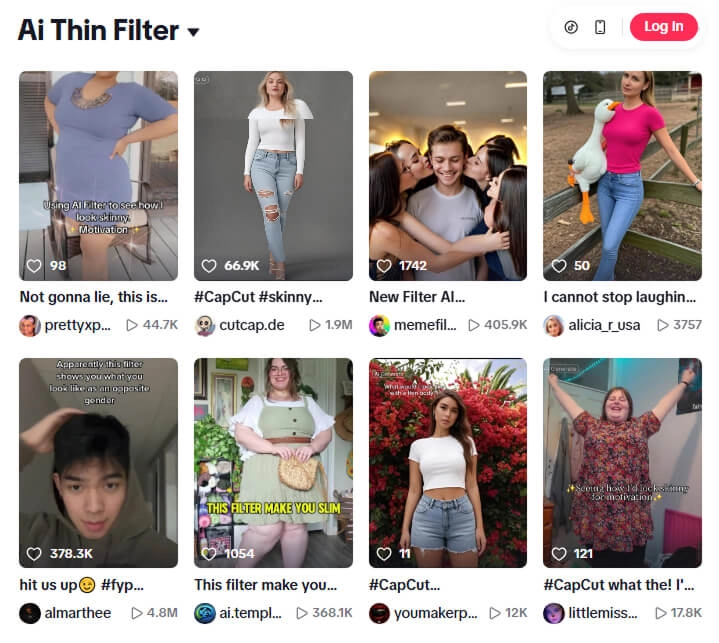 AI Fat to Thin TikTok Filter