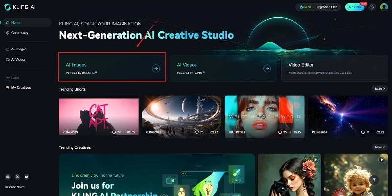 Kling AI 使用者界面-產生唇吻圖片