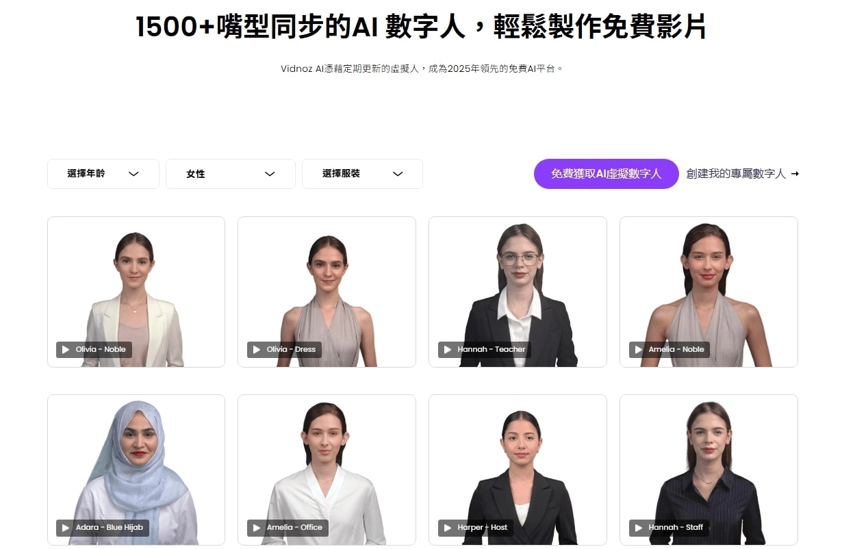 可用於影片的唇同步女性頭像