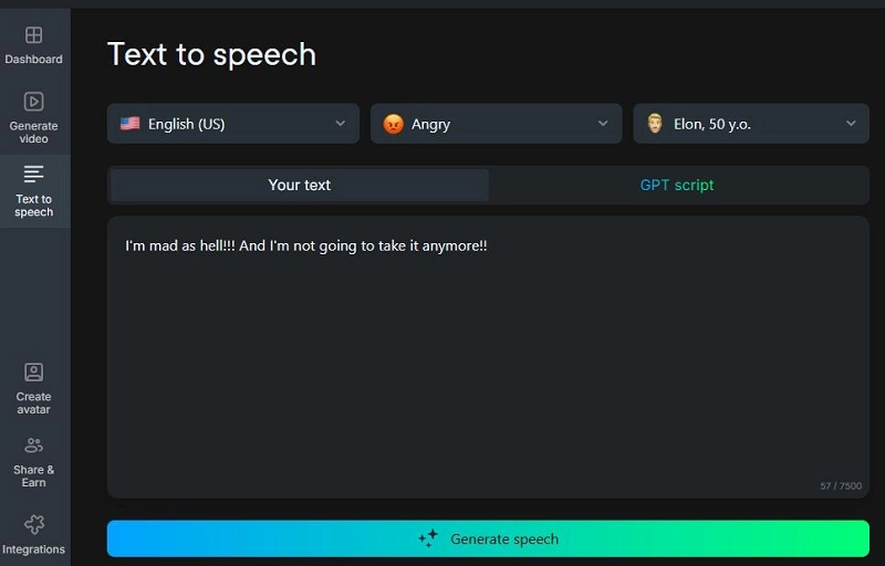 Angry AI Text to Speech Neiro TW