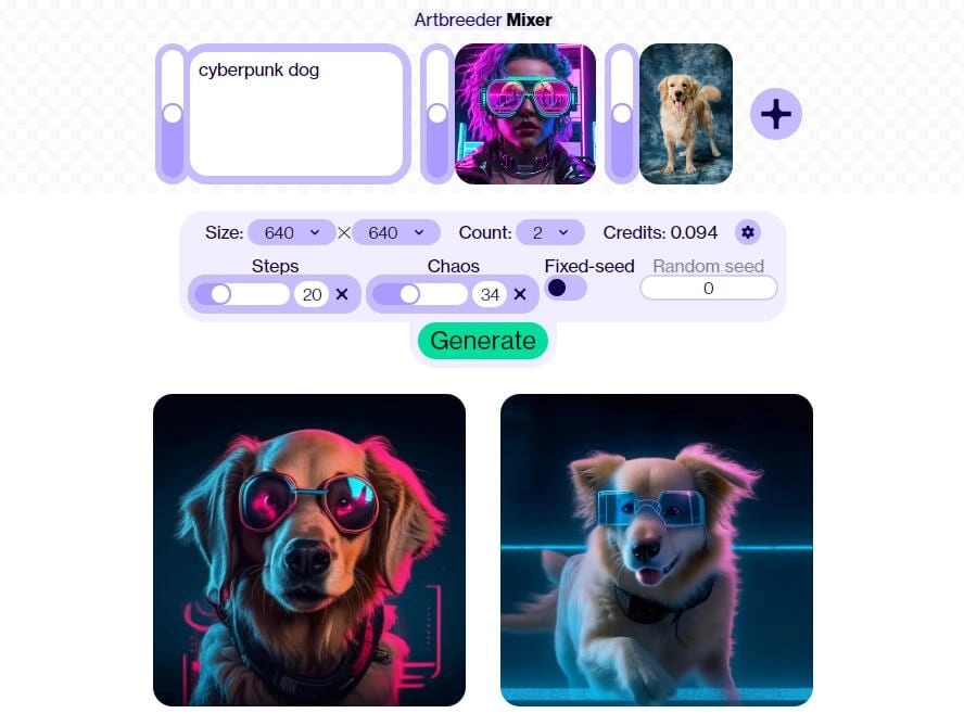 Artbreeder Mixer AI Photo Merger from Prompts