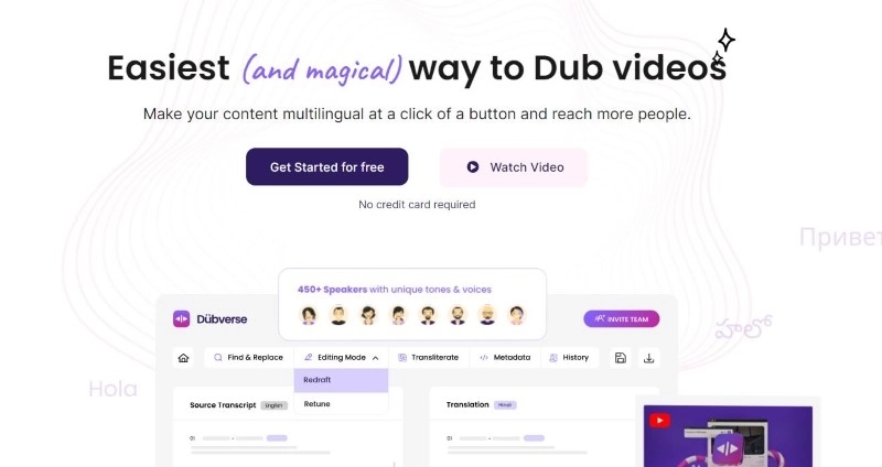 Dubverse 最輕鬆的 AI 配音方式