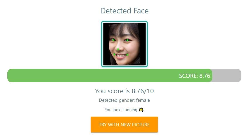 Face Attractiveness Test測顏值網站