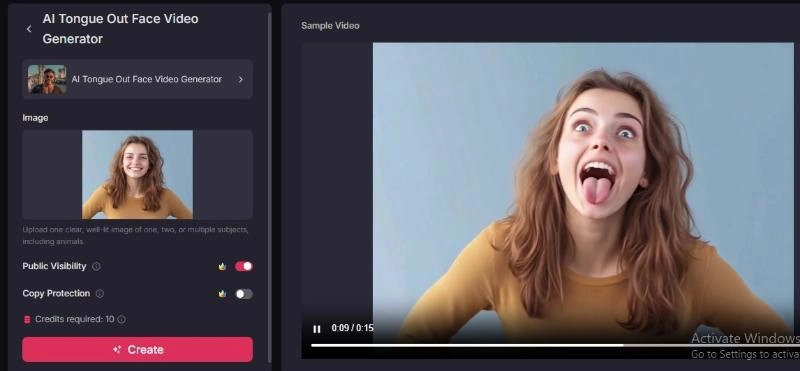 Pollo AI吐舌內容最終效果