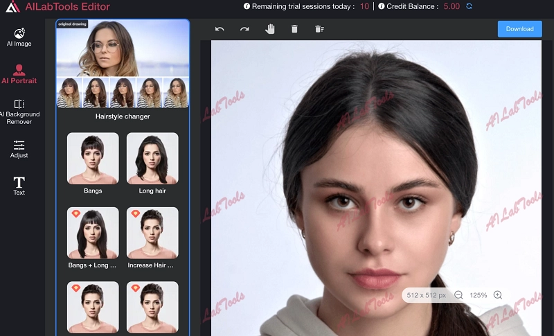 Hair Swap AIlab Upload Photo ZH