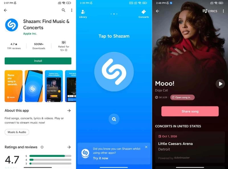 安卓端Shazam識別視頻歌曲
