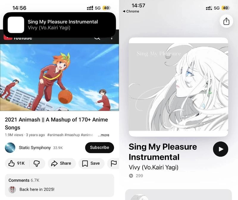iOS系統端Shazam識別視頻歌曲效果