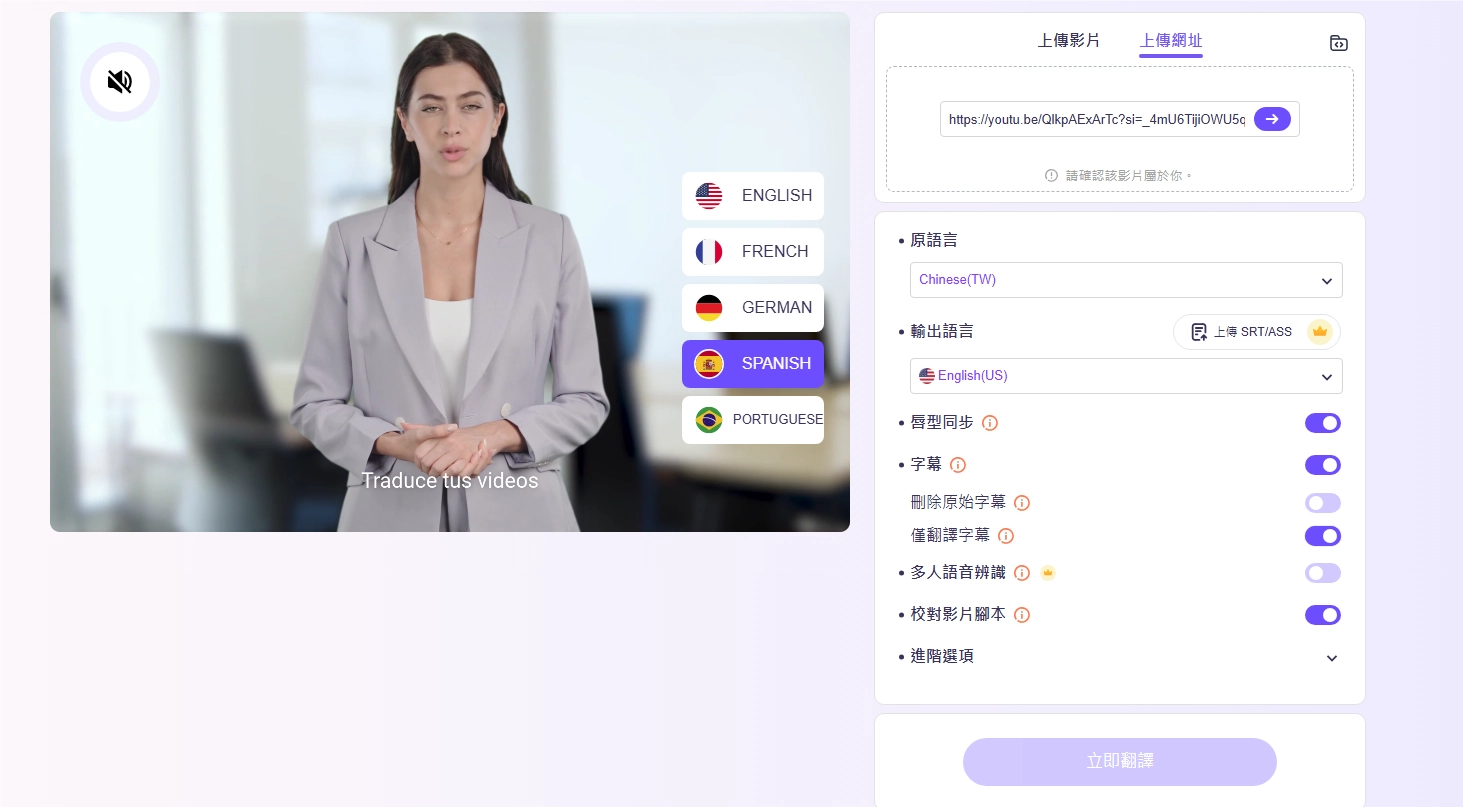 Uploading Music Video in Vidnoz AI Video Translator ZH