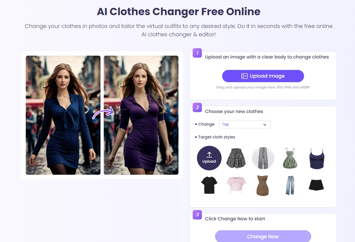 Vidnoz AI Clothes Changer - Best Free Virtual Clothes Try On Online