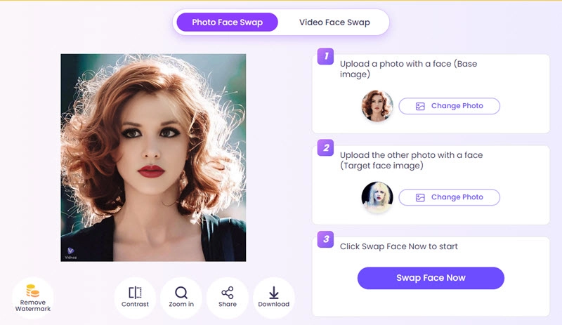 Vidnoz Face Swap染髮工具