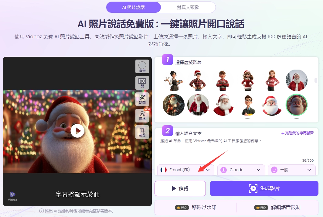 Vidnoz French Accent Talking Photo TW