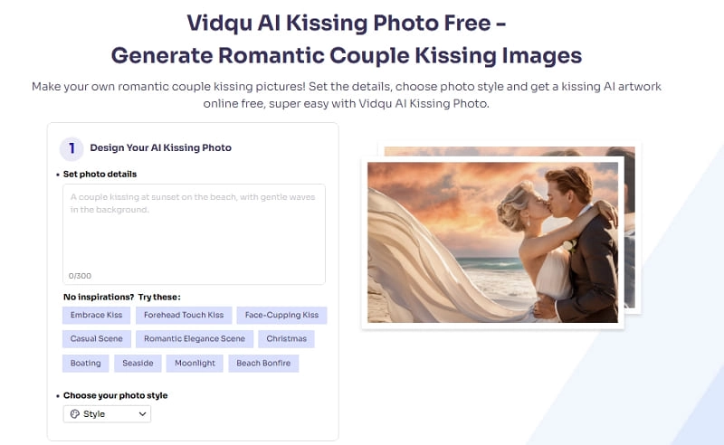 Vidqu AI Free  Kissing Photo