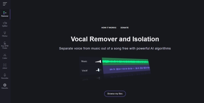 人聲音樂分離軟件 - VocalRemover