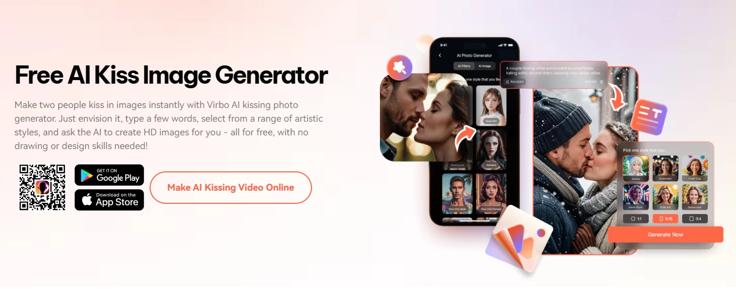 Wondershare Virbo - Generate Cute Lesbian Couple Kissing Photos - ZH